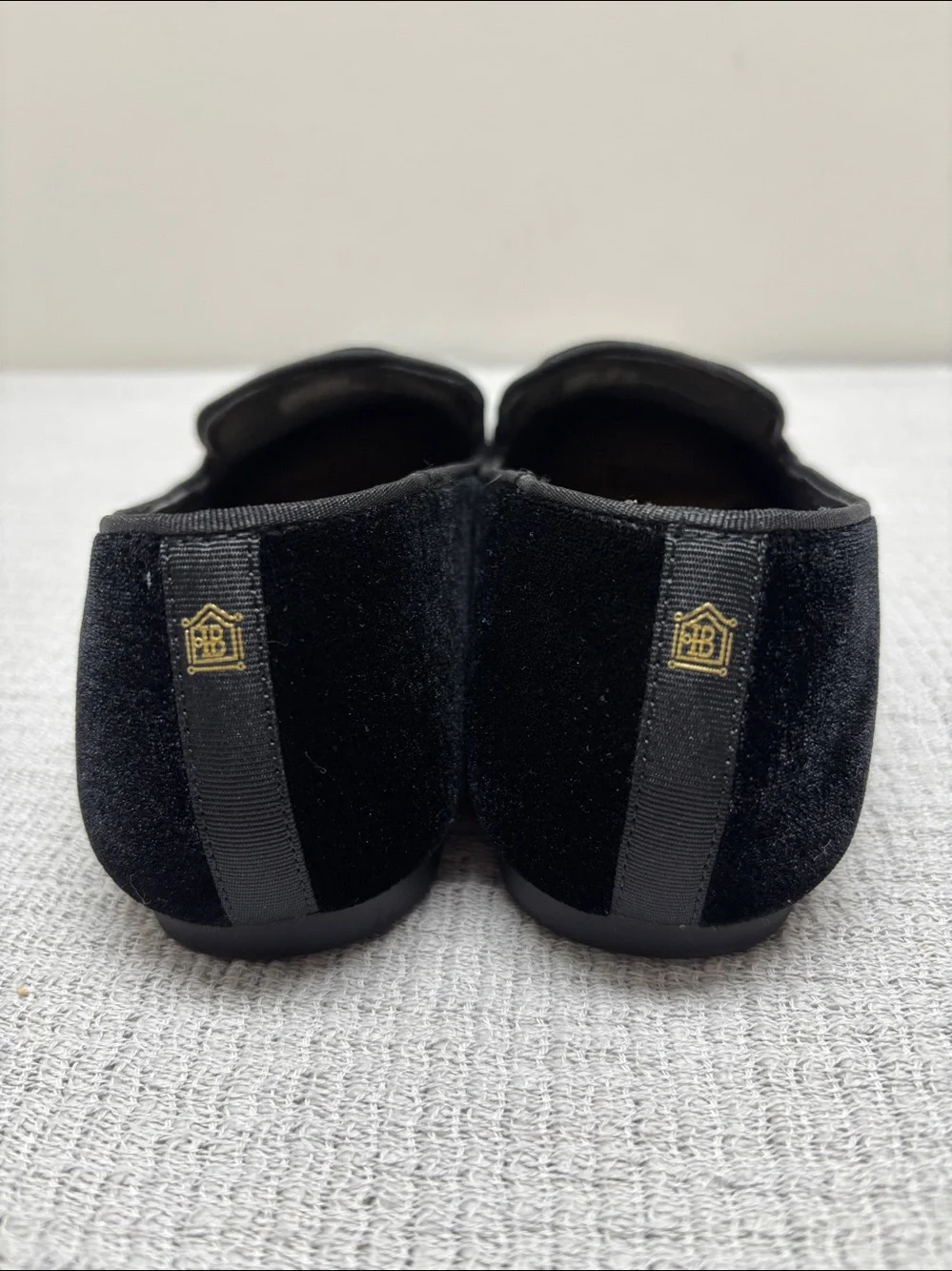 Birdies The Starling Black Velvet Slip On Classic Flat Loafer Women's Size 6.5